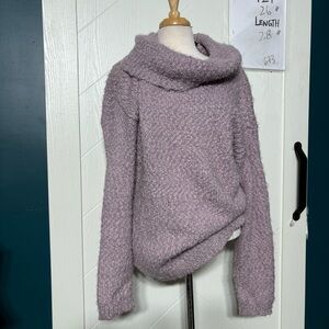 Kenneth Cole Reaction Lavender Popcorn Eyelash Knit Cowl Neck‎ Sweater XXL